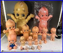 KEWPIE Doll Lot #344 Japanese Large Sm Vtg Cupie QP Angel Wing Baby Figure Japan