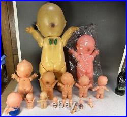 KEWPIE Doll Lot #344 Japanese Large Sm Vtg Cupie QP Angel Wing Baby Figure Japan