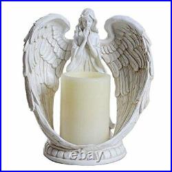 KiaoTime 9 Praying Angel Figurine Wings Angel Flamless LED Candle with 6H Ti