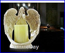 KiaoTime 9 Praying Angel Figurine Wings Angel Flamless LED Candle with 6H Ti