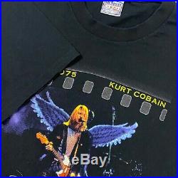 Kurt Cobain Angel Wings End Of Music Shirt Large Grunge Rock VTG 1999 Nirvana