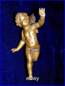 LARGE ANTIQUE FRENCH WINGED CHERUB ANGEL PUTTI FOR CHANDELIER c1930th 11