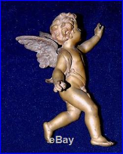 LARGE ANTIQUE FRENCH WINGED CHERUB ANGEL PUTTI FOR CHANDELIER c1930th 11