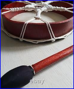 LARGE DARK ANGEL WINGS DESIGN SHAMANIC DRUM WITH BEATER 38cms