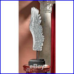 LARGE SILVER CHERUB ANGEL WING SCULPTURE Modern Contemporary Art Mom Religious