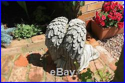 LARGE STONE ANGEL, Stone Angel Ornament, angel with wings, garden ornaments, sculptu