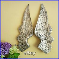 LARGE pale GOLD colour PAIR OF ANGEL WINGS wall hanging sculpture art