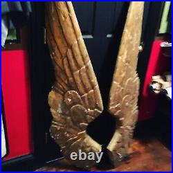 LARGE wooden angel wings Antiuque Decor