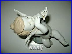 LLADRO Cupid Playing Flute Large Figurine Chipped Wing #4154