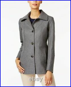 LONDON FOG SINGLE BREASTED PEACOAT GREY SIZE LARGE Coat Jacket