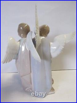 L@@k! Retired Lladro 5495 Lg. Angelic Choir 3 Winged Angels Singing Porcelain