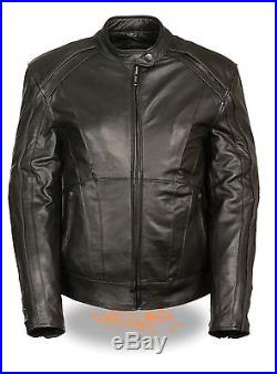 Ladies Black Inlay Angel Wings Black Leather Motorcycle Jacket with Rivet Detail