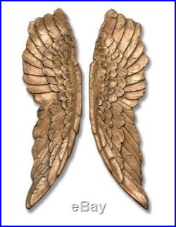 Large 104cm Antique Gold Angel Wings Wall Art Fairy Decor Shabby Chic Vintage