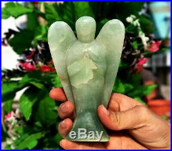 Large 140MM Green Aventurine Stone Healing Power Angel Assort Figurine Wings