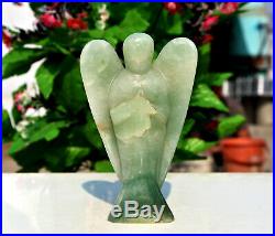 Large 140MM Green Aventurine Stone Healing Power Angel Assort Figurine Wings