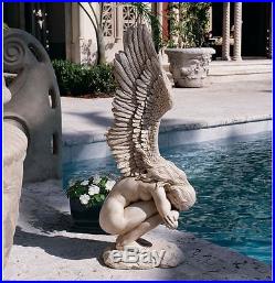 Large 30.5 Elegant Emotional Angel Statue Garden Winged Sculpture