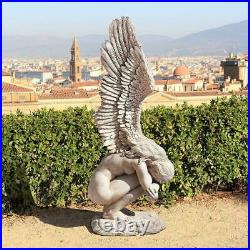 Large 47 inch Remembrance and Redemption kneeling Angel Wings Statue Sculpture