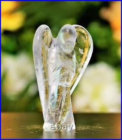 Large 85MM Natural Clear Crystal Quartz Stone Healing Metaphysical Wings Angel