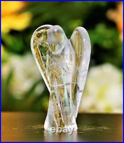 Large 85MM Natural Clear Crystal Quartz Stone Healing Metaphysical Wings Angel
