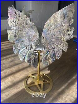 Large Angel Aura Quartz Crystal Butterfly Wings (stand Included)