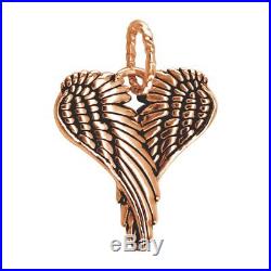 Large Angel Heart Wings with Black, Wings Of Love, 21mm in 14k Pink Gold