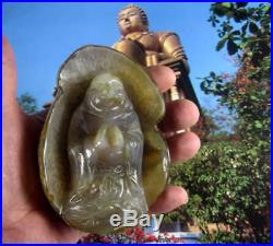 Large Angel Wing REAL AGATE Laughing Buddha UNHEATED AND TOTALLY NATURAL