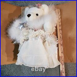 Large Angel Wing White light up Teddy Plush Tree Topper