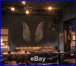 Large Angel Wings Pair Set 2 Metal Wall Art Ornament Pub Bar Restaurant Decor