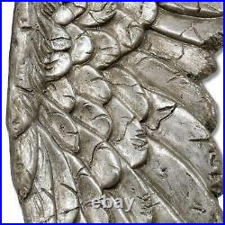 Large Angel Wings Wall Mounted 61cm Antique Silver Wall Hanging Home Deco