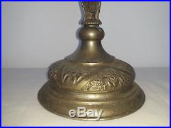 Large Antique Religious Brass Chalice Angel Wings Handle