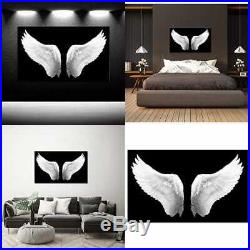 Large BLACK & WHITE Canvas Prints Angel Wings Wall Art Contempor 24X40inch