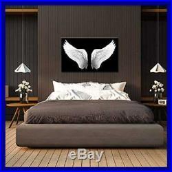 Large BLACK & WHITE Canvas Prints Angel Wings Wall Art Contempor 24X40inch