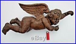 Large Beautiful Antique Carved Barok winged Angel in wood
