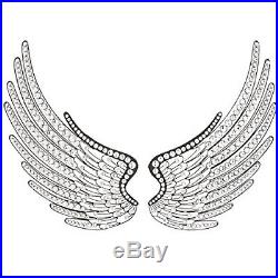 Large Bejeweled Angel Wings Wall Art Wrought Iron Elegant Sculpture Home Decor