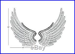 Large Bejeweled Angel Wings Wall Art Wrought Iron Elegant Sculpture Home Decor