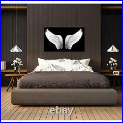 Large Black and White Canvas Prints Angel Wings Wall Art 32x48inch