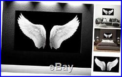 Large Black and White Canvas Prints Angel Wings Wall Art Contemporary Art Paint