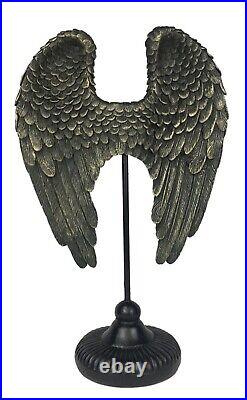 Large Bronze Angel Wings Stand Table Decoration Ornament
