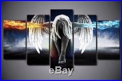 Large Framed 5PCS Home Angel Wings Abstract Canvas