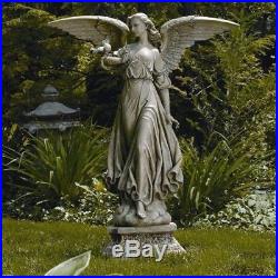Large Garden Statue Angel Yard Art Lawn Decor Sculpture Outdoor Wings Stone Bird