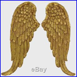 Large Gold Effect Angel Wings Wall Mounted Spiritual Home Decor New & Boxed 46cm