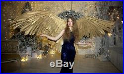 Large Golden Heaven Angel Syrin wearable wings Cosplay Costume adult festival