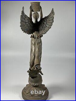 Large Liberty Victory Winged Angel Statue Candle Holder Holiday Decor 16 Tall