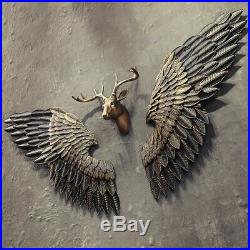 Large Metal Angel Wing Art Craft Wall Hanging Decors Office Adornments Art Props