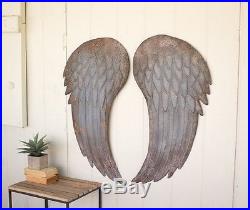 Large Metal Angel Wings Wall Art Decor Shabby Cottage Chic 39H
