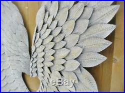 Large Metal Vintage Patina Angel Wings Pair Wall Decor Christmas 40 inches New