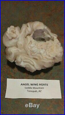 Large Natural White Angel Wing Agate Specimen Saddle Mountain Tonopah, Arizona