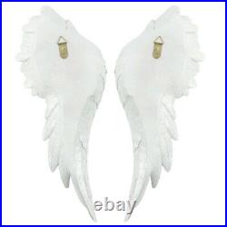 Large Pair Angel Wings White Glitter 54cm Wall Art Hanging Home Decoration Decor