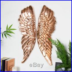 Large Rose Gold Individual Wall Mountable Rustic Angel Wings Bedroom Living Room