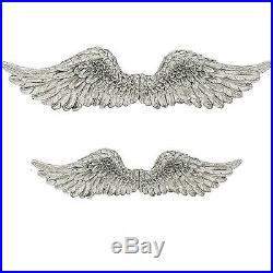 Large Rustic Angel Wings Wall Decoration Stunning Home Decor Silver Wall Hanging